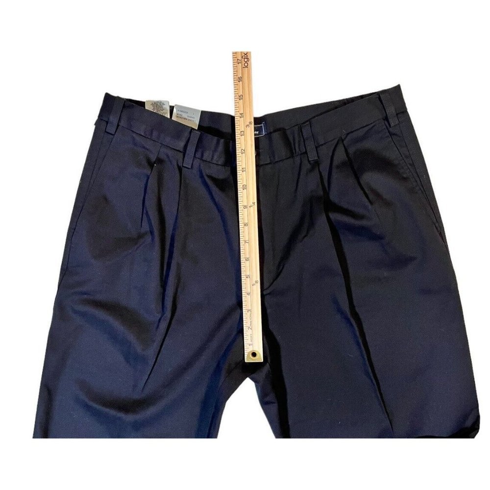 DOCKERS NEW 36x29 (28) Mens Black Comfort Waist Khaki Pleated Dress Pants NWT - Picture 8 of 11